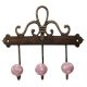 Pink White Dot Ceramic Iron Hooks